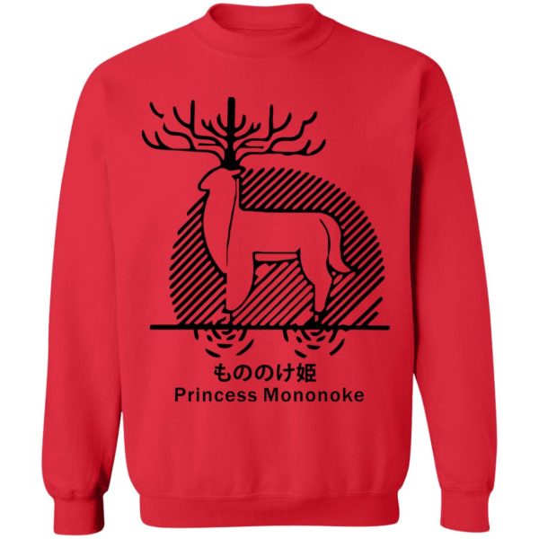 Characters In Princess Mononoke - Princess Mononoke – Shishigami Line Art Sweatshirt Unisex-Apparel, Characters In Princess Mononoke, princess mononoke, Sweatshirt