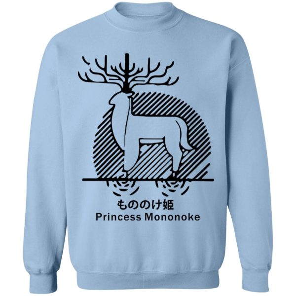 Characters In Princess Mononoke - Princess Mononoke – Shishigami Line Art Sweatshirt Unisex-Apparel, Characters In Princess Mononoke, princess mononoke, Sweatshirt