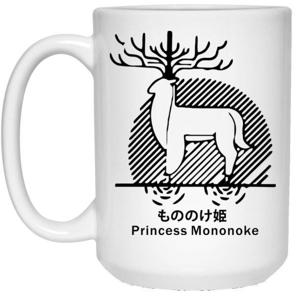 Princess Mononoke Poster - Princess Mononoke – Shishigami Line Art Mug-Accessories, House Decor, Mug, princess mononoke, Princess Mononoke Poster