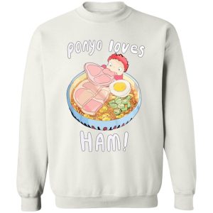 Ponyo Studio Ghibli - Ponyo Loves Ham Sweatshirt-Apparel, ponyo, Ponyo Studio Ghibli, Sweatshirt