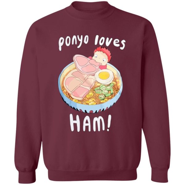 Ponyo Studio Ghibli - Ponyo Loves Ham Sweatshirt-Apparel, ponyo, Ponyo Studio Ghibli, Sweatshirt