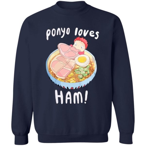 Ponyo Studio Ghibli - Ponyo Loves Ham Sweatshirt-Apparel, ponyo, Ponyo Studio Ghibli, Sweatshirt