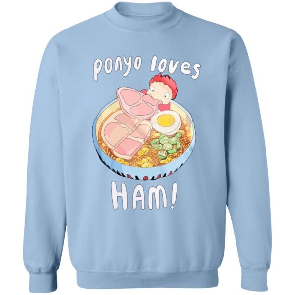 Ponyo Studio Ghibli - Ponyo Loves Ham Sweatshirt-Apparel, ponyo, Ponyo Studio Ghibli, Sweatshirt