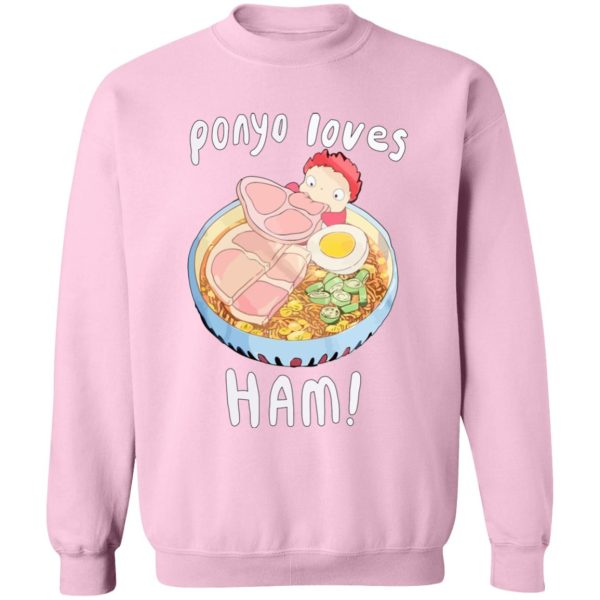 Ponyo Studio Ghibli - Ponyo Loves Ham Sweatshirt-Apparel, ponyo, Ponyo Studio Ghibli, Sweatshirt