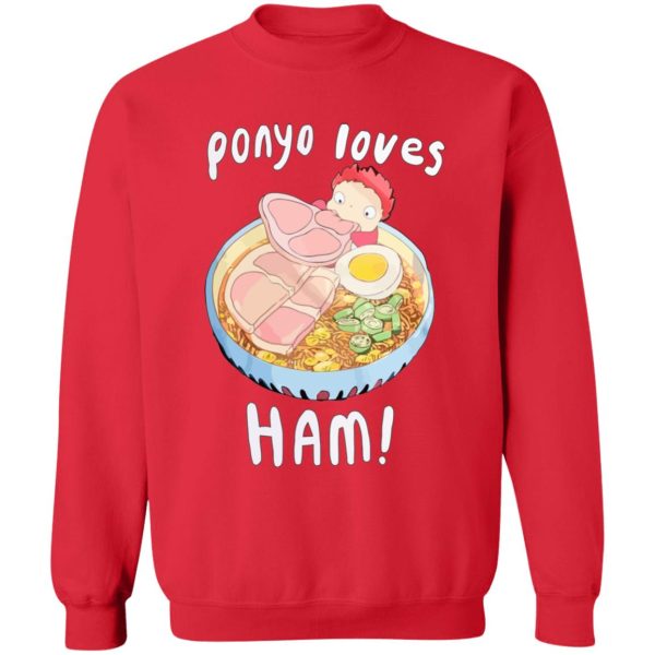 Ponyo Studio Ghibli - Ponyo Loves Ham Sweatshirt-Apparel, ponyo, Ponyo Studio Ghibli, Sweatshirt