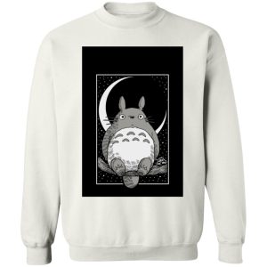 Mei My Neighbor Totoro - My Neighbor Totoro by the Moon Black & White Sweatshirt Unisex-Apparel, Mei My Neighbor Totoro, My Neighbor Totoro, Sweatshirt