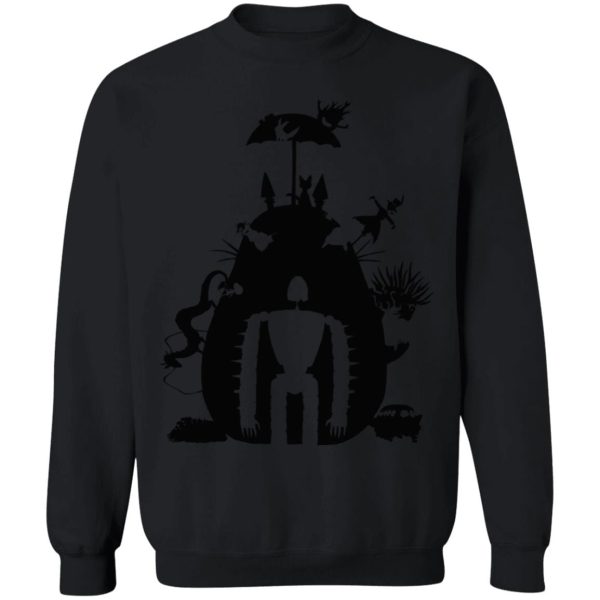 Totoro Restaurant - Studio Ghibli Black & White Art Compilation Sweatshirt Unisex-Apparel, Howl's Moving Castle, Kiki's Delivery Service, Laputa: Castle in the Sky, My Neighbor Totoro, Spirited Away, Sweatshirt, Totoro Restaurant