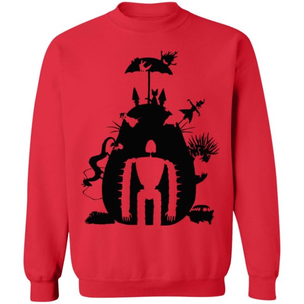 Totoro Restaurant - Studio Ghibli Black & White Art Compilation Sweatshirt Unisex-Apparel, Howl's Moving Castle, Kiki's Delivery Service, Laputa: Castle in the Sky, My Neighbor Totoro, Spirited Away, Sweatshirt, Totoro Restaurant