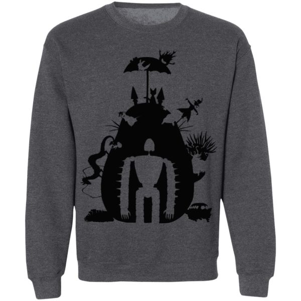 Totoro Restaurant - Studio Ghibli Black & White Art Compilation Sweatshirt Unisex-Apparel, Howl's Moving Castle, Kiki's Delivery Service, Laputa: Castle in the Sky, My Neighbor Totoro, Spirited Away, Sweatshirt, Totoro Restaurant