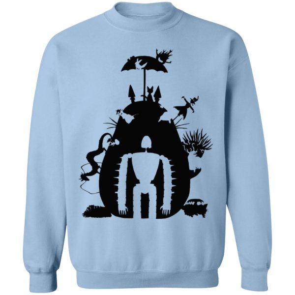 Totoro Restaurant - Studio Ghibli Black & White Art Compilation Sweatshirt Unisex-Apparel, Howl's Moving Castle, Kiki's Delivery Service, Laputa: Castle in the Sky, My Neighbor Totoro, Spirited Away, Sweatshirt, Totoro Restaurant