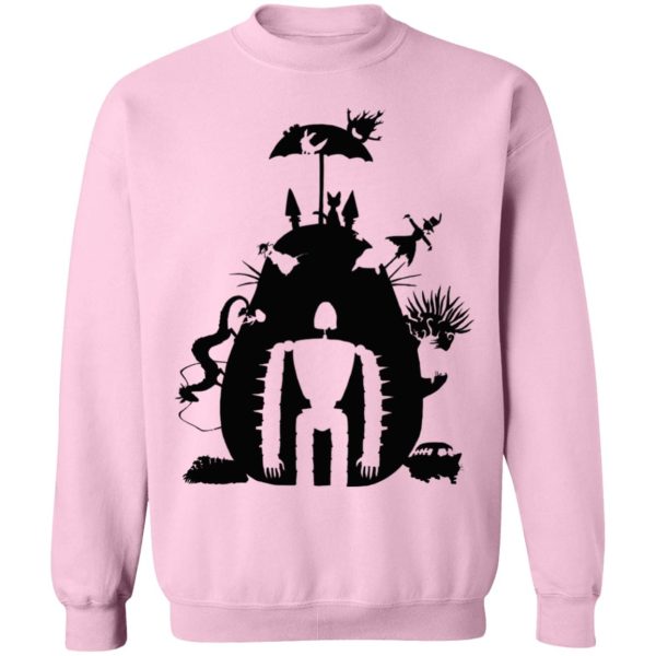 Totoro Restaurant - Studio Ghibli Black & White Art Compilation Sweatshirt Unisex-Apparel, Howl's Moving Castle, Kiki's Delivery Service, Laputa: Castle in the Sky, My Neighbor Totoro, Spirited Away, Sweatshirt, Totoro Restaurant