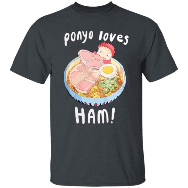 Hayao Miyazaki Ponyo - Ponyo Loves Ham T Shirt-Apparel, Hayao Miyazaki Ponyo, ponyo, Tshirt