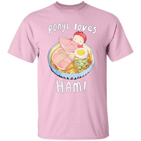 Hayao Miyazaki Ponyo - Ponyo Loves Ham T Shirt-Apparel, Hayao Miyazaki Ponyo, ponyo, Tshirt