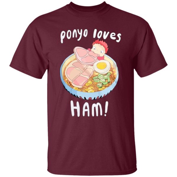 Hayao Miyazaki Ponyo - Ponyo Loves Ham T Shirt-Apparel, Hayao Miyazaki Ponyo, ponyo, Tshirt