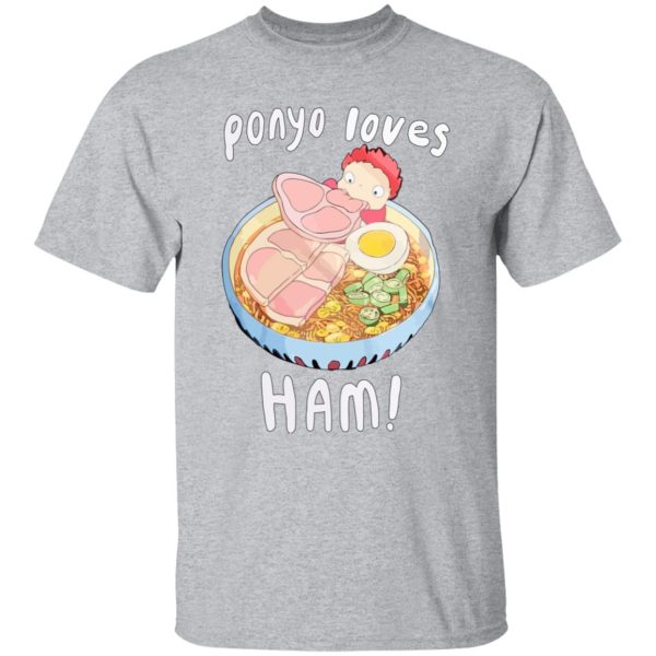 Hayao Miyazaki Ponyo - Ponyo Loves Ham T Shirt-Apparel, Hayao Miyazaki Ponyo, ponyo, Tshirt