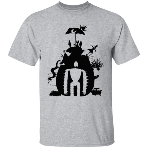 Totoro Ramen - Studio Ghibli Black & White Art Compilation T Shirt Unisex-Apparel, Howl's Moving Castle, Kiki's Delivery Service, Laputa: Castle in the Sky, My Neighbor Totoro, Spirited Away, Totoro Ramen, Tshirt