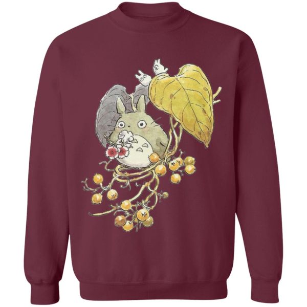 Totoro Anime - Mini Totoro and the Leaves Sweatshirt-Apparel, My Neighbor Totoro, Sweatshirt, Totoro Anime