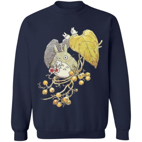 Totoro Anime - Mini Totoro and the Leaves Sweatshirt-Apparel, My Neighbor Totoro, Sweatshirt, Totoro Anime