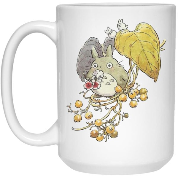 Totoro Japanese Restaurant - Mini Totoro and the Leaves Mug-House Decor, Mug, My Neighbor Totoro, Totoro Japanese Restaurant