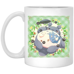 Characters From My Neighbor Totoro - Sleeping Totoro with Umbrella Mug-Characters From My Neighbor Totoro, House Decor, Mug, My Neighbor Totoro