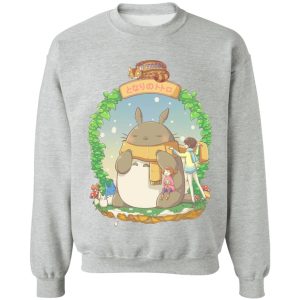 Totoro Characters - Totoro Wearing a Scarf Sweatshirt-Apparel, My Neighbor Totoro, Sweatshirt, Totoro Characters