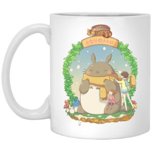 Catbus Totoro - Totoro Wearing a Scarf Mug-Catbus Totoro, House Decor, Mug, My Neighbor Totoro