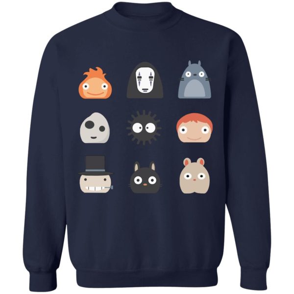 Totoro Hoodie - Ghibli Studio Characters Chibi Sweatshirt-Apparel, Howl's Moving Castle, kaonashi, Kiki's Delivery Service, My Neighbor Totoro, no face, ponyo, princess mononoke, Spirited Away, Sweatshirt, Totoro Hoodie