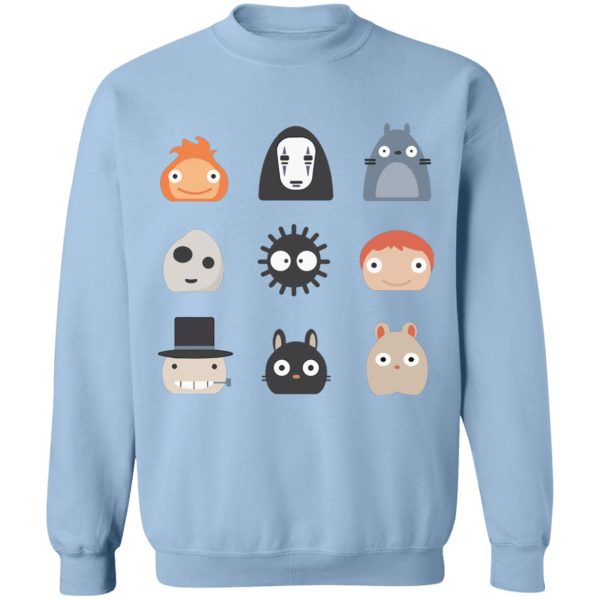 Totoro Hoodie - Ghibli Studio Characters Chibi Sweatshirt-Apparel, Howl's Moving Castle, kaonashi, Kiki's Delivery Service, My Neighbor Totoro, no face, ponyo, princess mononoke, Spirited Away, Sweatshirt, Totoro Hoodie