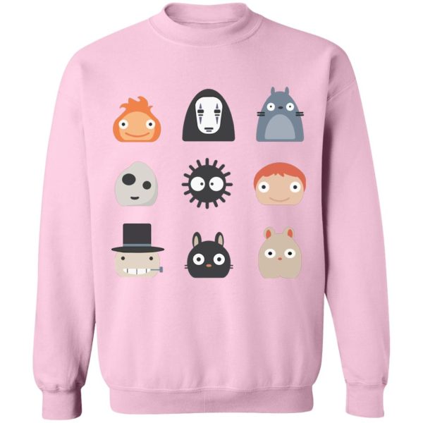 Totoro Hoodie - Ghibli Studio Characters Chibi Sweatshirt-Apparel, Howl's Moving Castle, kaonashi, Kiki's Delivery Service, My Neighbor Totoro, no face, ponyo, princess mononoke, Spirited Away, Sweatshirt, Totoro Hoodie