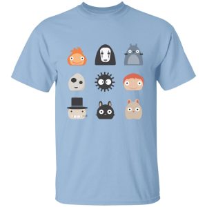 Totoro Dust Sprites - Ghibli Studio Characters Chibi T Shirt-Apparel, Howl's Moving Castle, kaonashi, Kiki's Delivery Service, My Neighbor Totoro, no face, ponyo, princess mononoke, Spirited Away, Totoro Dust Sprites, Tshirt