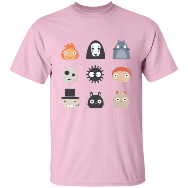 Totoro Dust Sprites - Ghibli Studio Characters Chibi T Shirt-Apparel, Howl's Moving Castle, kaonashi, Kiki's Delivery Service, My Neighbor Totoro, no face, ponyo, princess mononoke, Spirited Away, Totoro Dust Sprites, Tshirt