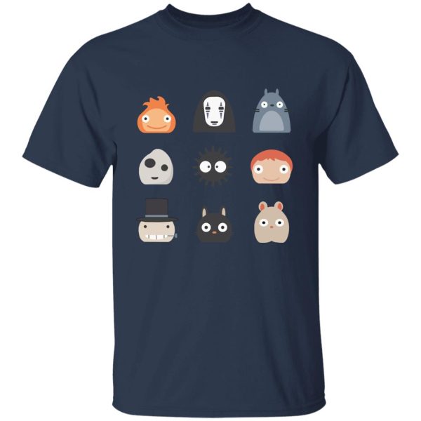 Totoro Dust Sprites - Ghibli Studio Characters Chibi T Shirt-Apparel, Howl's Moving Castle, kaonashi, Kiki's Delivery Service, My Neighbor Totoro, no face, ponyo, princess mononoke, Spirited Away, Totoro Dust Sprites, Tshirt