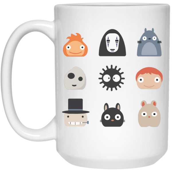 Totoro Meaning - Ghibli Studio Characters Chibi Mug-House Decor, Howl's Moving Castle, kaonashi, Kiki's Delivery Service, Mug, My Neighbor Totoro, no face, ponyo, princess mononoke, Spirited Away, Totoro Meaning