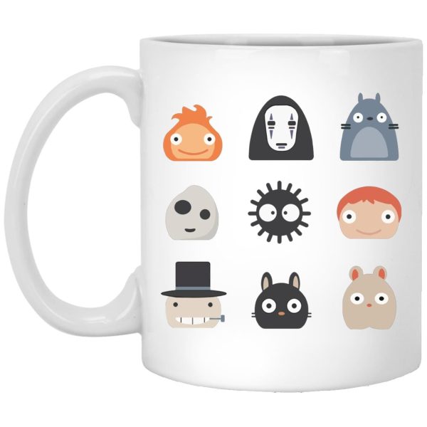 Totoro Meaning - Ghibli Studio Characters Chibi Mug-House Decor, Howl's Moving Castle, kaonashi, Kiki's Delivery Service, Mug, My Neighbor Totoro, no face, ponyo, princess mononoke, Spirited Away, Totoro Meaning