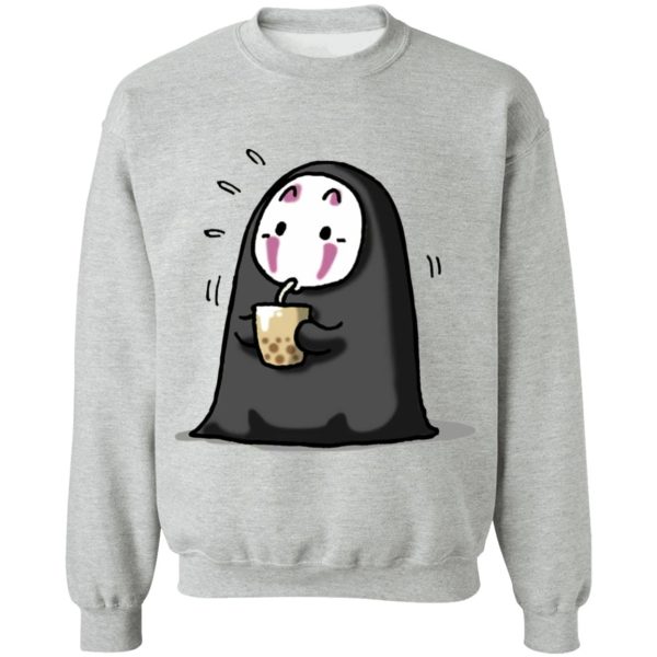 Spirited Away No Face - Kaonashi No Face Drinking Milk Tea Sweatshirt-Apparel, kaonashi, no face, Spirited Away, Spirited Away No Face, Sweatshirt