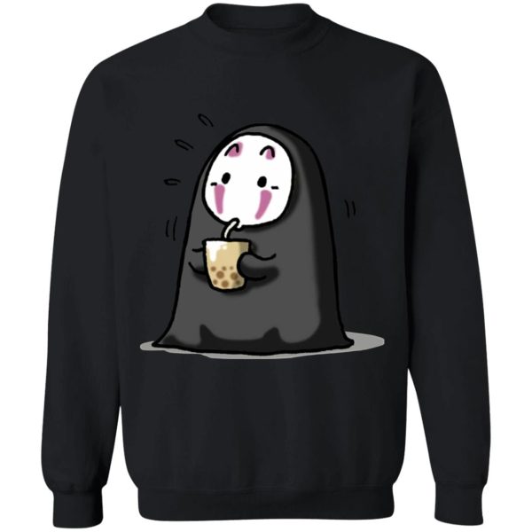 Spirited Away No Face - Kaonashi No Face Drinking Milk Tea Sweatshirt-Apparel, kaonashi, no face, Spirited Away, Spirited Away No Face, Sweatshirt