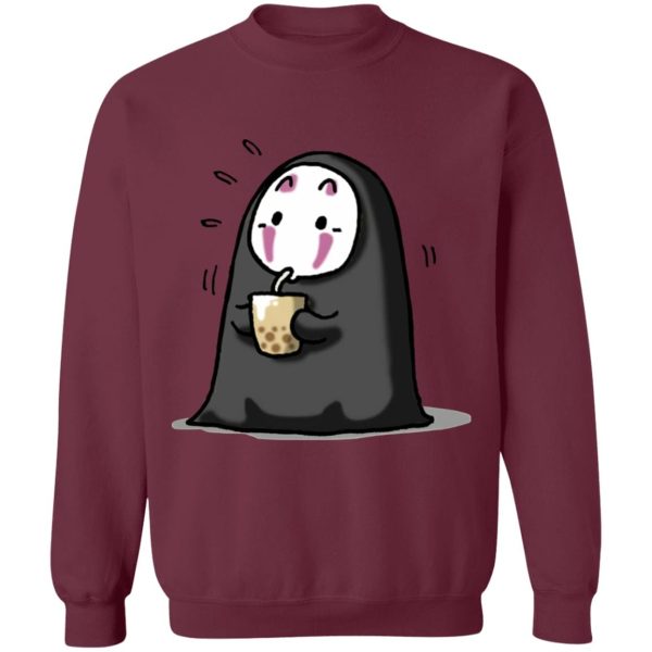 Spirited Away No Face - Kaonashi No Face Drinking Milk Tea Sweatshirt-Apparel, kaonashi, no face, Spirited Away, Spirited Away No Face, Sweatshirt