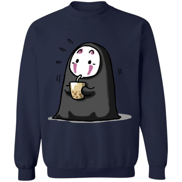 Spirited Away No Face - Kaonashi No Face Drinking Milk Tea Sweatshirt-Apparel, kaonashi, no face, Spirited Away, Spirited Away No Face, Sweatshirt