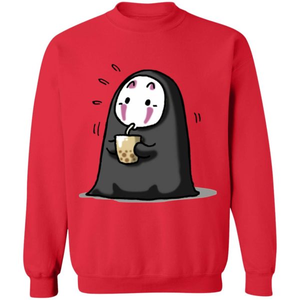 Spirited Away No Face - Kaonashi No Face Drinking Milk Tea Sweatshirt-Apparel, kaonashi, no face, Spirited Away, Spirited Away No Face, Sweatshirt