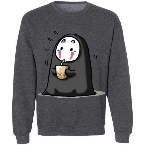 Spirited Away No Face - Kaonashi No Face Drinking Milk Tea Sweatshirt-Apparel, kaonashi, no face, Spirited Away, Spirited Away No Face, Sweatshirt