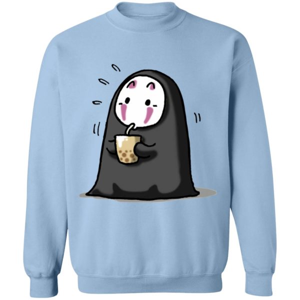 Spirited Away No Face - Kaonashi No Face Drinking Milk Tea Sweatshirt-Apparel, kaonashi, no face, Spirited Away, Spirited Away No Face, Sweatshirt