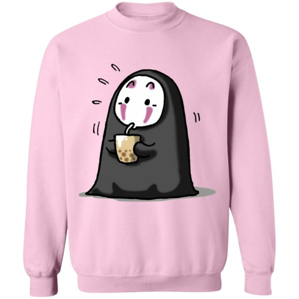 Spirited Away No Face - Kaonashi No Face Drinking Milk Tea Sweatshirt-Apparel, kaonashi, no face, Spirited Away, Spirited Away No Face, Sweatshirt