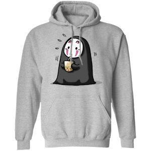 Spirited Away Showtimes - Kaonashi No Face Drinking Milk Tea Hoodie-Apparel, Hoodie, kaonashi, no face, Spirited Away, Spirited Away Showtimes