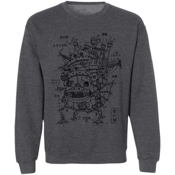 Howl From Howl's Moving Castle - Howl’s Moving Castle Sketch Sweatshirt-Apparel, Howl From Howl's Moving Castle, Howl's Moving Castle, Sweatshirt