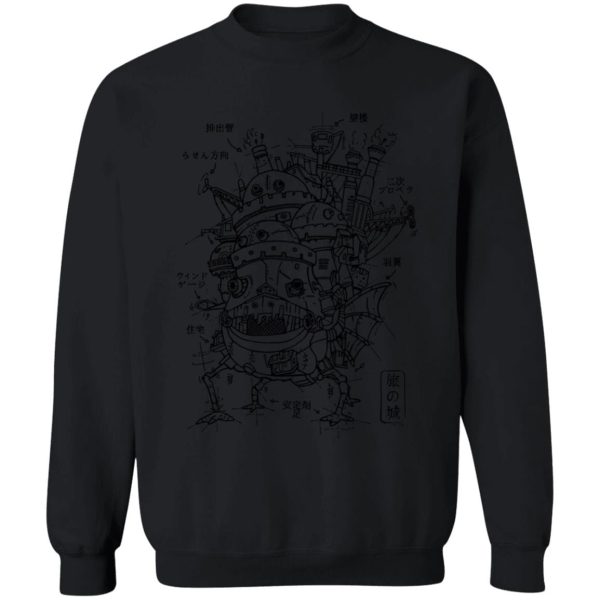 Howl From Howl's Moving Castle - Howl’s Moving Castle Sketch Sweatshirt-Apparel, Howl From Howl's Moving Castle, Howl's Moving Castle, Sweatshirt