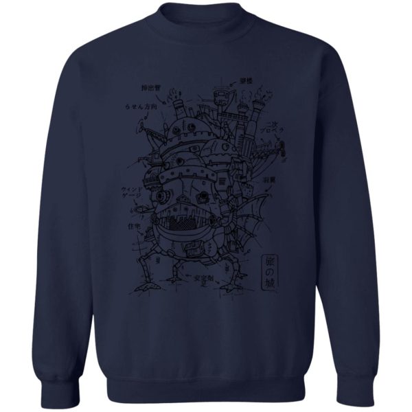 Howl From Howl's Moving Castle - Howl’s Moving Castle Sketch Sweatshirt-Apparel, Howl From Howl's Moving Castle, Howl's Moving Castle, Sweatshirt