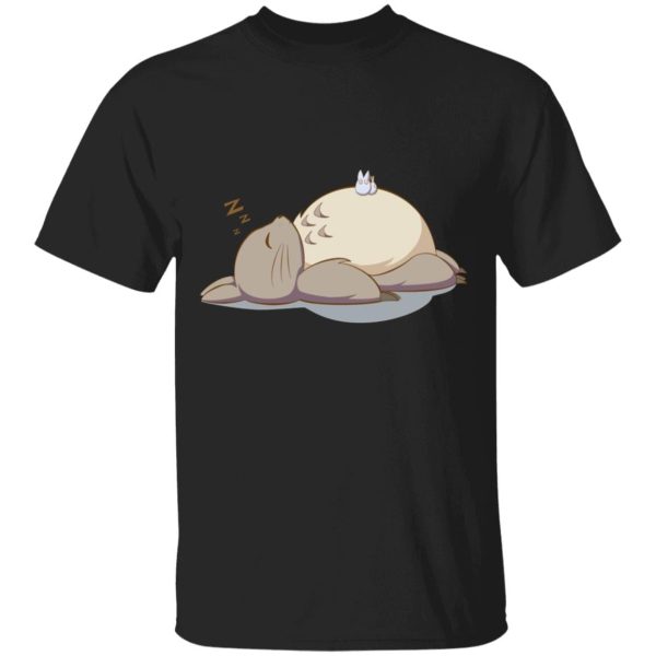 Totoro Soot Sprites - Sleeping Totoro T Shirt-Apparel, My Neighbor Totoro, Totoro Soot Sprites, Tshirt