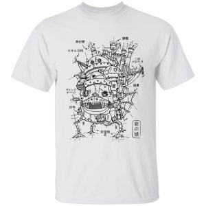 Howl's Moving Castle Anime - Howl’s Moving Castle Sketch T Shirt-Apparel, Howl's Moving Castle, Howl's Moving Castle Anime, Tshirt