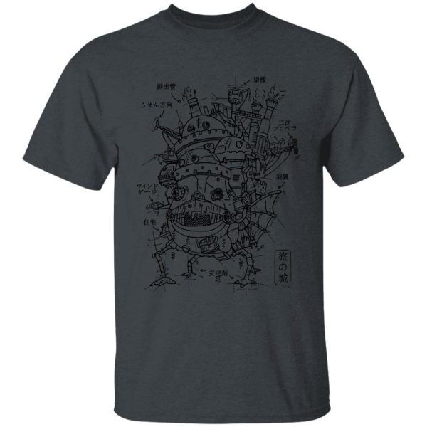 Howl's Moving Castle Anime - Howl’s Moving Castle Sketch T Shirt-Apparel, Howl's Moving Castle, Howl's Moving Castle Anime, Tshirt