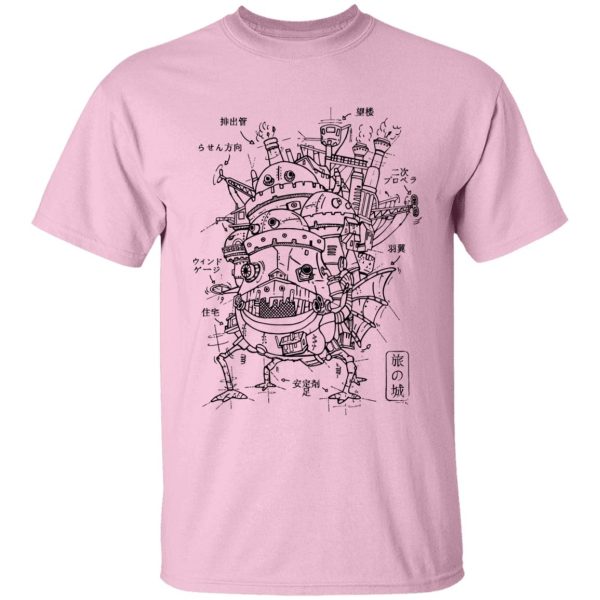 Howl's Moving Castle Anime - Howl’s Moving Castle Sketch T Shirt-Apparel, Howl's Moving Castle, Howl's Moving Castle Anime, Tshirt